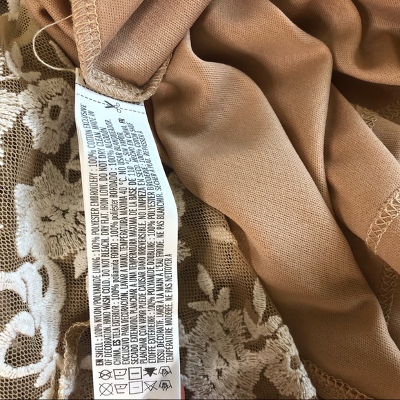 Forever 21 Maxi Dress Nude White Embroidered - Picture 10 of 11